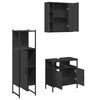 vidaXL Bathroom Cabinet Set Black Engineered Wood 3 Piece Set