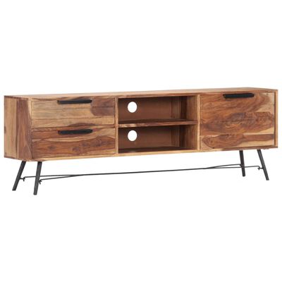 vidaXL TV Cabinet 55.1"x11"x18.5" Solid Sheesham Wood