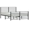 vidaXL Bed Frame Black Powder-Coated Steel Full Bed Frame Rectangular