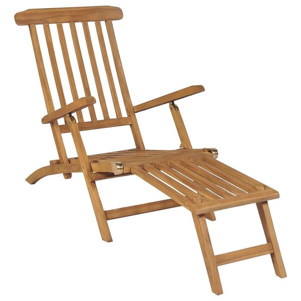 vidaXL Deck Chair Teak Fine sanded teak hardwood with water-based finish
