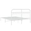 vidaXL Bed Frame White Steel Double Bed Frame Rectangular Double Bed