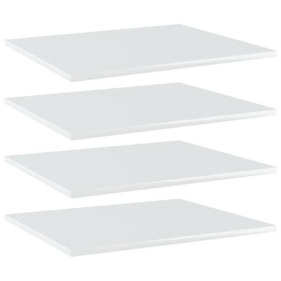 vidaXL Bookshelf Boards 4 pcs High Gloss White 23.6"x19.7"x0.6" Chipboard