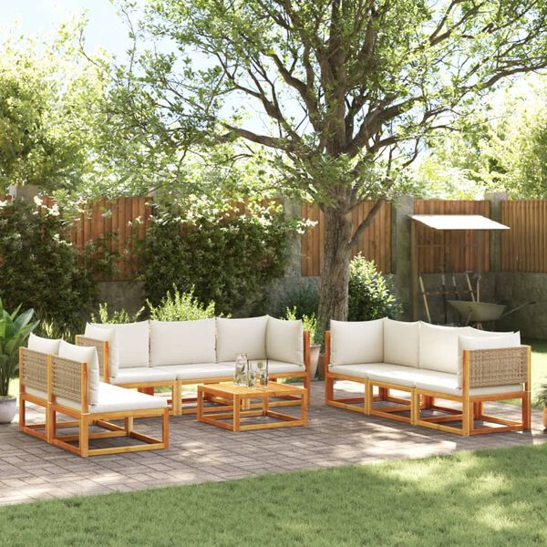 vidaXL Garden Sofa Set Beige, Cream White