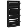 vidaXL Shoe Cabinet Black Engineered wood Tall Shoe Cabinet