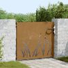 vidaXL Garden Gate 33.5"x39.4" Corten Steel Grass Design