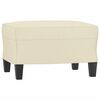 vidaXL 3-seater Sofa With Footstool Cream Faux leather Medium Durable