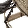 vidaXL Sun Lounger with Canopy and Table Light Grey Poly Rattan