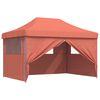 vidaXL Party Tent Terracotta and Blue Oxford fabric, Powder-coated steel