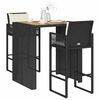 vidaXL Garden Bar Set Black and Cream