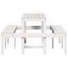 vidaXL Picnic Table White Solid Pine Wood Medium Durable Picnic Table
