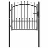 vidaXL Fence Gate with Spikes Steel 40.9x38.2" Black