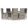 vidaXL Garden Dining Set Grey PE rattan Large Garden Dining Set