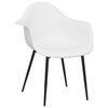 vidaXL Dining Chair Set of 2 White Polypropylene, Powder-coated metal