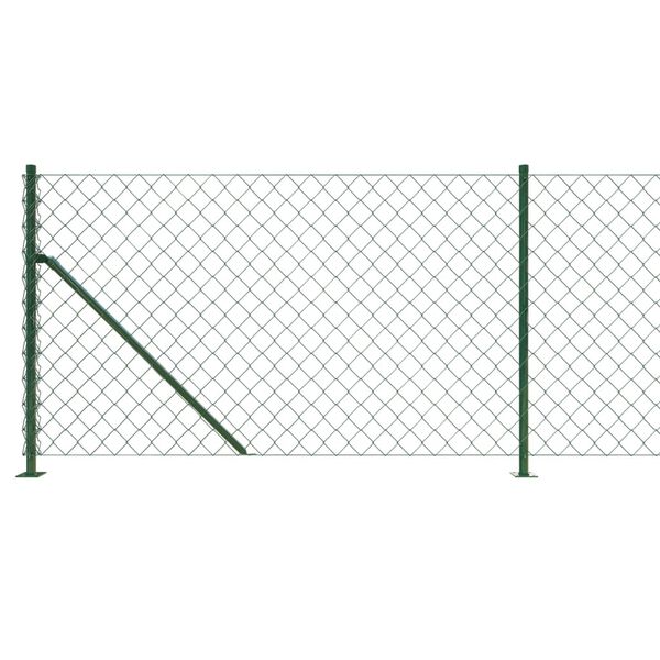 vidaXL Chain Link Fence with Flange Green 3.3x82.0'