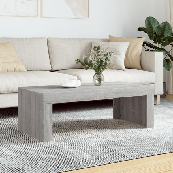 vidaXL Coffee Table Gray sonoma Engineered wood 40.2x19.7x14.2 in Modern