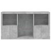 vidaXL Sideboard Concrete Grey Engineered Wood, Glass Large Sideboard