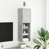 vidaXL TV Cabinet Concrete grey Engineered wood and glass TV Cabinet