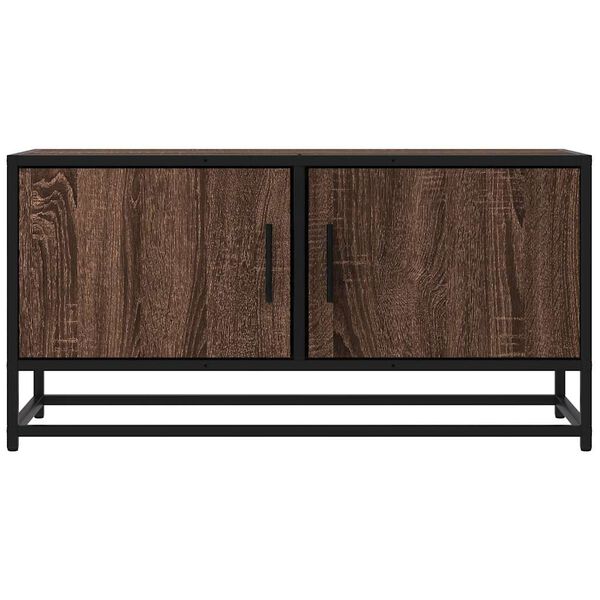 vidaXL TV Cabinet Brown Oak Engineered wood, Metal 31.5x13.6x15.7 in