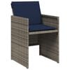 vidaXL Patio Dining Set Set of 10 Gray PE rattan Large Foldable