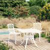 vidaXL Bistro Set White Cast Aluminum Standard Durable Bistro Set