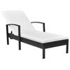 vidaXL Sun Lounger Black PE Rattan Standard Adjustable Armrests