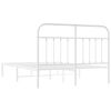 vidaXL Bed Frame White Steel Double Size Bed Frame Rectangular