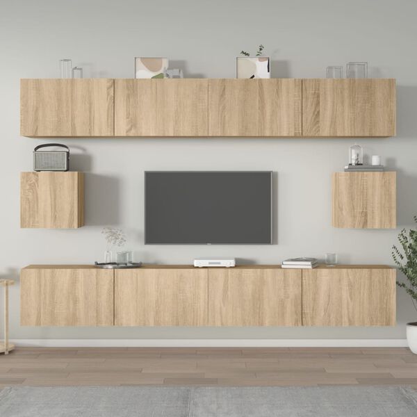 vidaXL TV Cabinet Set Set of 6 Sonoma Oak Engineered Wood Multiple Sizes