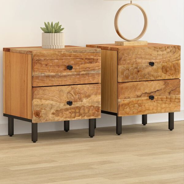 vidaXL Nightstand Set of 2 Natural