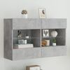 vidaXL TV Wall Cabinet Concrete grey Engineered wood, Glass Medium