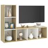 vidaXL TV Cabinet White and sonoma oak Engineered wood