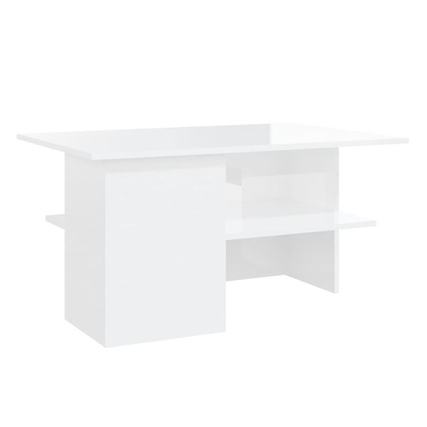 vidaXL Coffee Table Glossy White Engineered Wood Medium Coffee Table