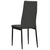 vidaXL Dining Chair Set of 4 Dark Gray Polyester, Metal Standard