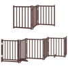 vidaXL Dog Gate Set of 12 Brown Poplar wood Large Foldable Dog Gate