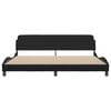 vidaXL Bed Frame Black Faux leather, metal, solid pine wood, plywood