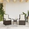 vidaXL Reclining Patio Chair Brown PE rattan Medium Adjustable Armrests