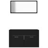 vidaXL Bathroom Furniture Set Black Engineered Wood, Acrylic Medium