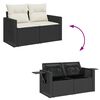 vidaXL Garden Sofa Set Black Poly Rattan Large Modular Garden Sofa Set