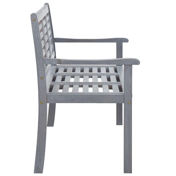 vidaXL Bench Grey Solid eucalyptus wood Medium Durable Bench