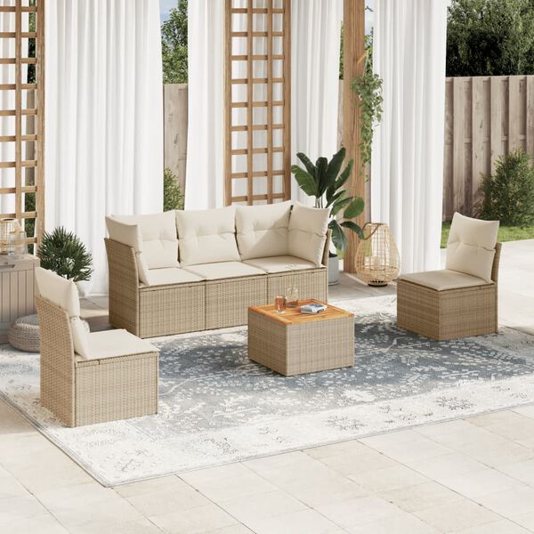 vidaXL Garden Sofa Set Beige, Cream White