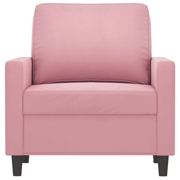 vidaXL Sofa Chair Pink Velvet Single Decorative Inlays Sofa Chair