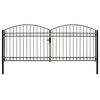 vidaXL Fence Gate Double Door with Arched Top Steel 157.5x68.9" Black
