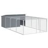 vidaXL Dog House Anthracite Galvanized Steel Large Durable Dog House