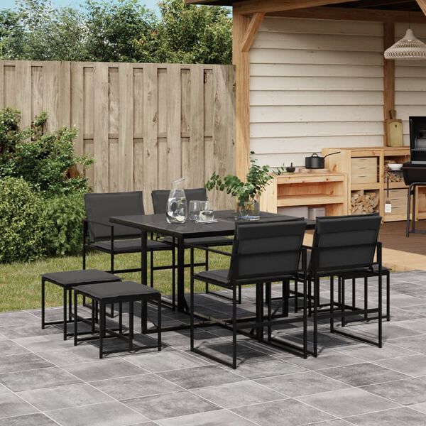 vidaXL Garden Dining Set Black, Dark grey