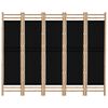 vidaXL Folding 5-Panel Room Divider 78.7" Bamboo and Canvas