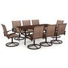 vidaXL Patio Dining Set Set of 8 Brown Textilene and Powder-Coated Steel