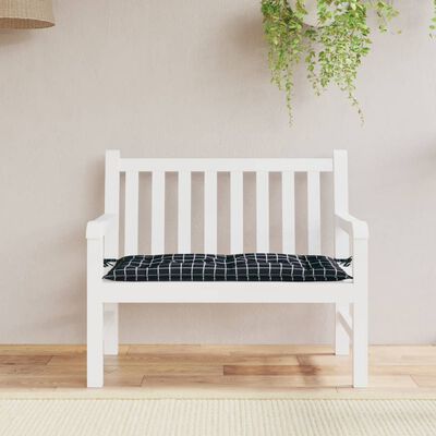 vidaXL Garden Bench Cushion Black Check Pattern 39.4"x19.7"x2.8" Oxford Fabric