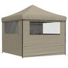 vidaXL Party Tent Taupe Oxford fabric with PVC coating, Powder-coated steel