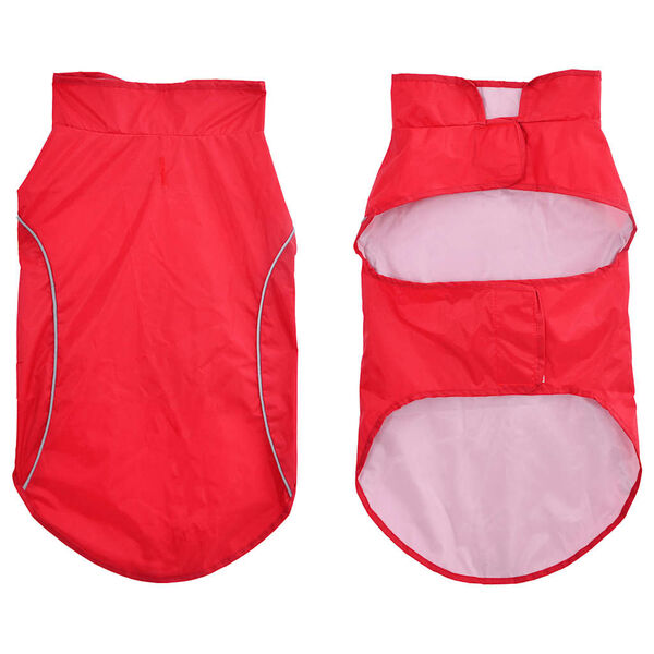 vidaXL Dog Raincoat Red Polyester Large Water-resistant materials