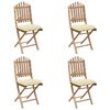 vidaXL Outdoor Dining Set Cream, Natural Bamboo Bamboo, Polyester