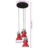 vidaXL Hanging Lamp Distressed Red Iron Medium Industrial Hanging Lamp